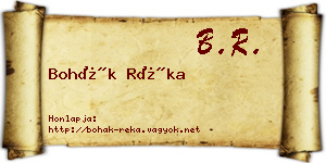 Bohák Réka névjegykártya