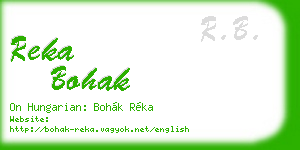 reka bohak business card
