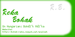 reka bohak business card
